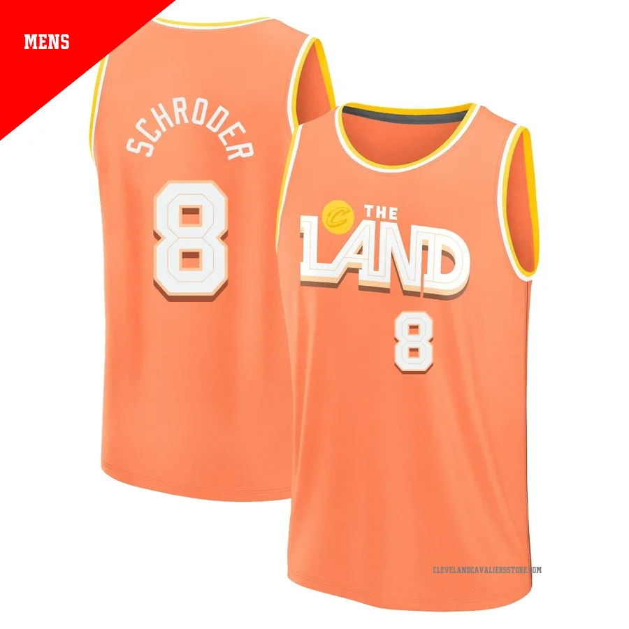 Dennis Schroder ＃8 Cleveland Cavaliers 2025/26 Men's Fast Break Orange City Edition Jersey