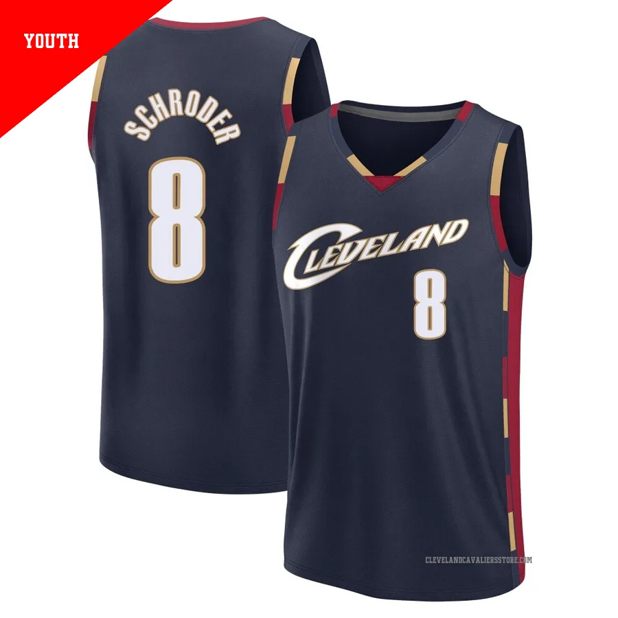 Dennis Schroder ＃8 Cleveland Cavaliers Navy Youth Fast Break Classic Edition Jersey