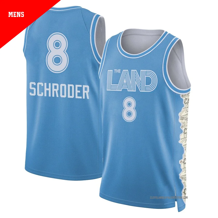 Dennis Schroder ＃8 Cleveland Cavaliers Swingman 2024/25 Men's Light Blue City Edition Jersey