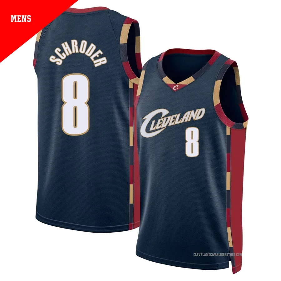 Dennis Schroder ＃8 Cleveland Cavaliers Swingman Navy Men's Classic Edition Jersey