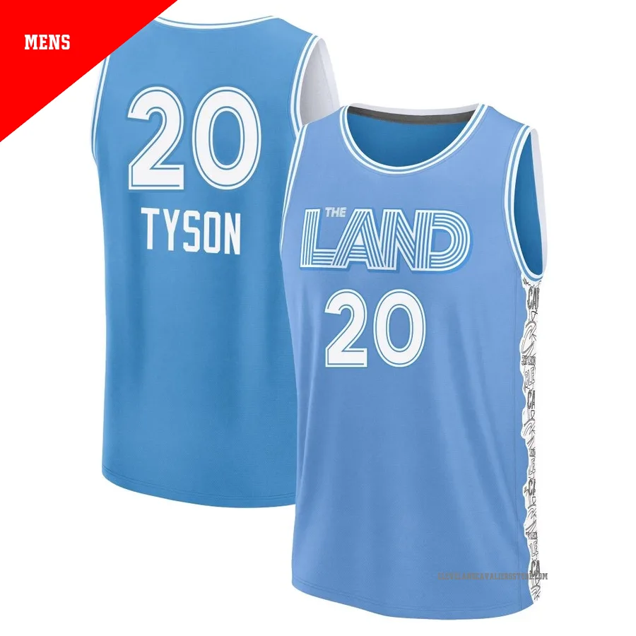 Jaylon Tyson ＃20 Cleveland Cavaliers 2024/25 Men's Light Blue Fast Break City Edition Jersey