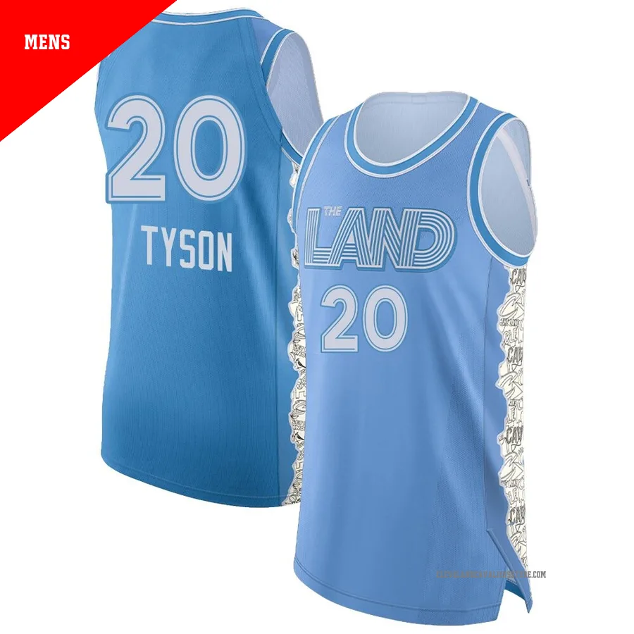 Jaylon Tyson ＃20 Cleveland Cavaliers Authentic 2024/25 Men's Light Blue City Edition Jersey
