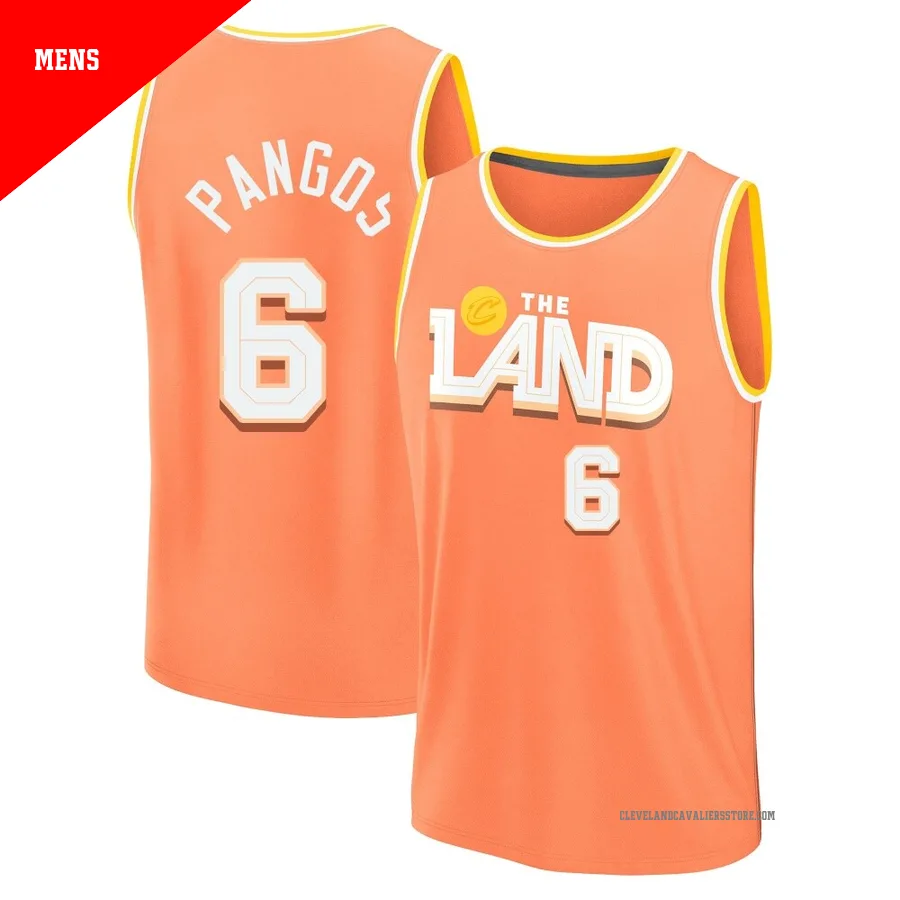 Kevin Pangos ＃6 Cleveland Cavaliers 2025/26 Men's Fast Break Orange City Edition Jersey