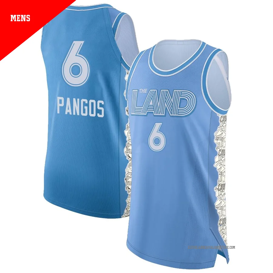 Kevin Pangos ＃6 Cleveland Cavaliers Authentic 2024/25 Men's Light Blue City Edition Jersey