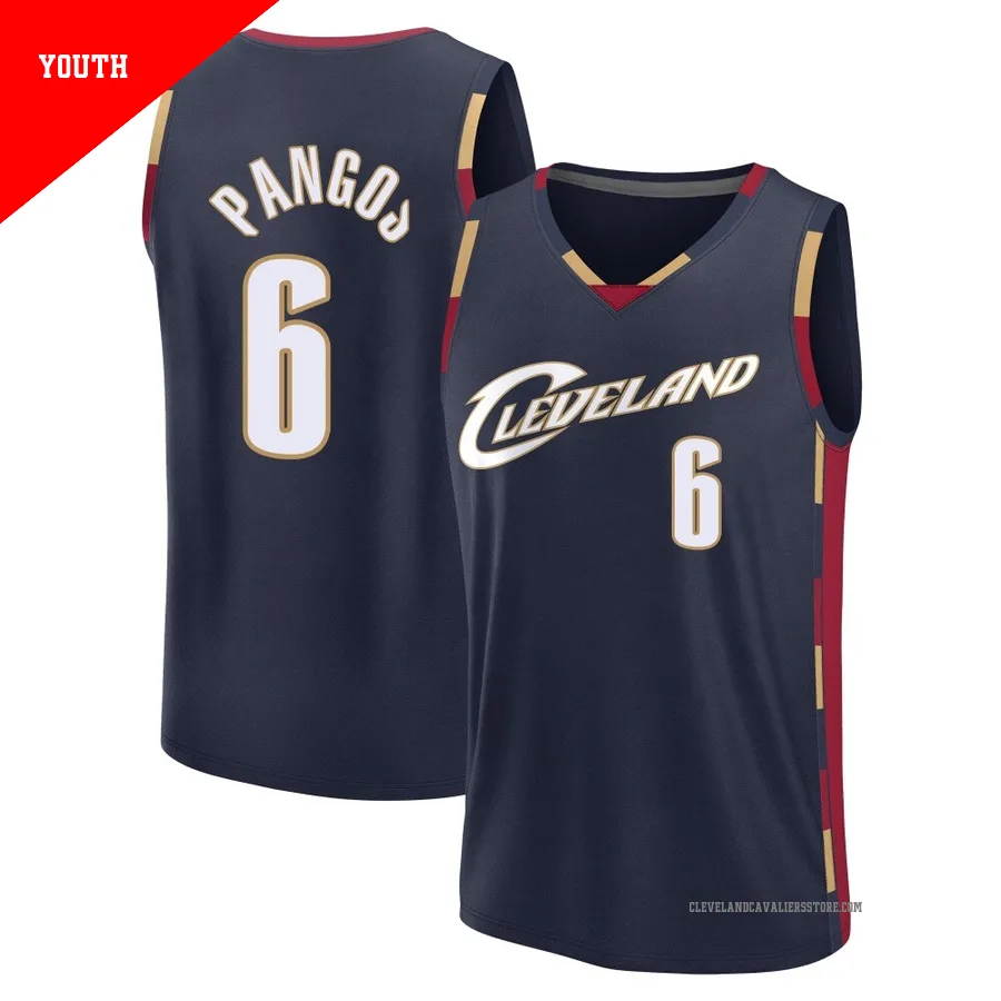 Kevin Pangos ＃6 Cleveland Cavaliers Navy Youth Fast Break Classic Edition Jersey