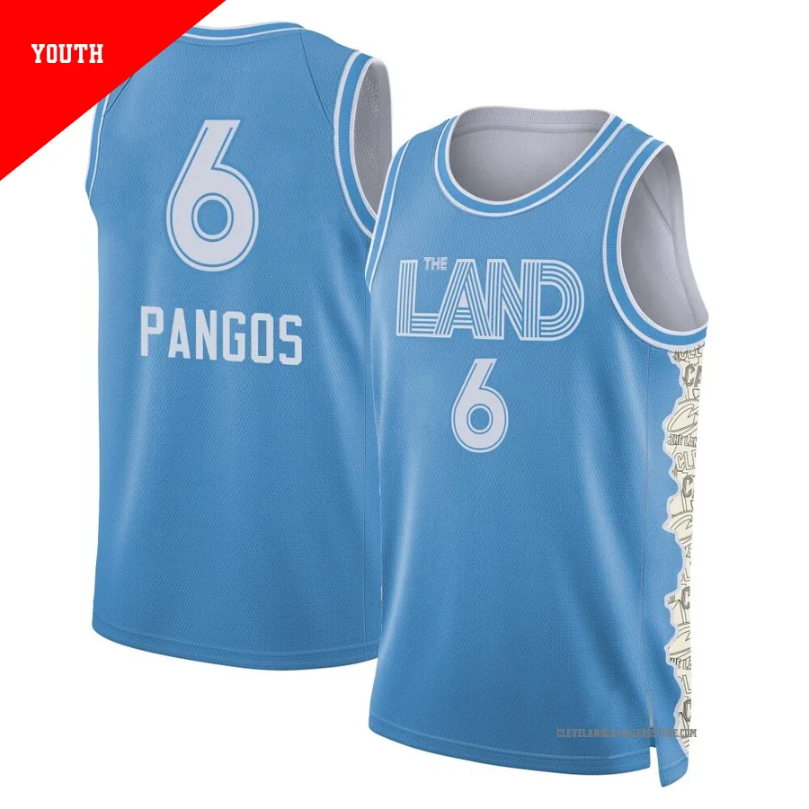 Kevin Pangos ＃6 Cleveland Cavaliers Swingman 2024/25 Youth Light Blue City Edition Jersey