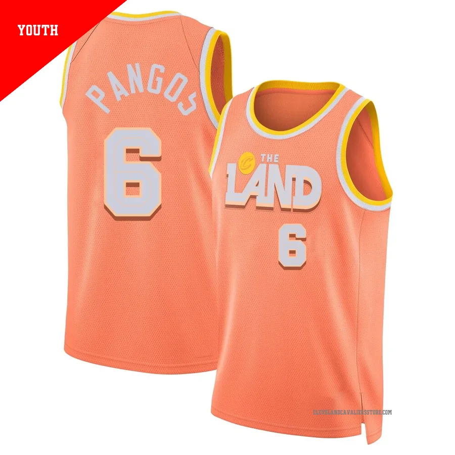 Kevin Pangos ＃6 Cleveland Cavaliers Swingman 2025/26 Youth Orange City Edition Jersey
