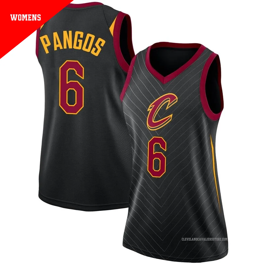 Kevin Pangos ＃6 Cleveland Cavaliers Swingman Black Women's Jersey - Statement Edition