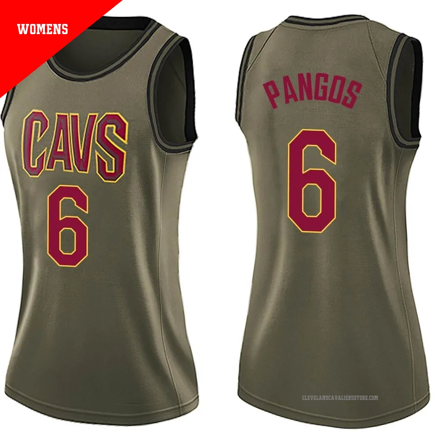 Kevin Pangos ＃6 Cleveland Cavaliers Swingman Green Women's Salute to Service Jersey