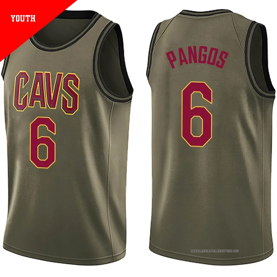 Kevin Pangos ＃6 Cleveland Cavaliers Swingman Green Youth Salute to Service Jersey