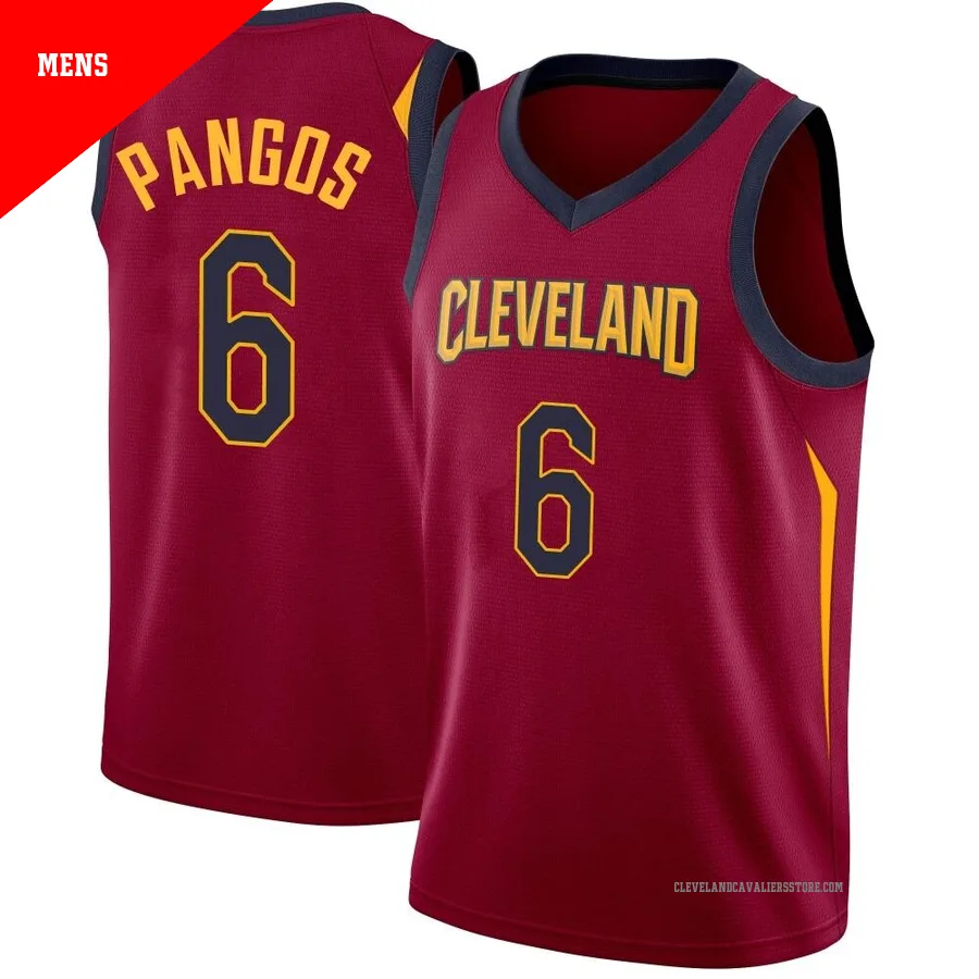 Kevin Pangos ＃6 Cleveland Cavaliers Swingman Men's Maroon Jersey - Icon Edition