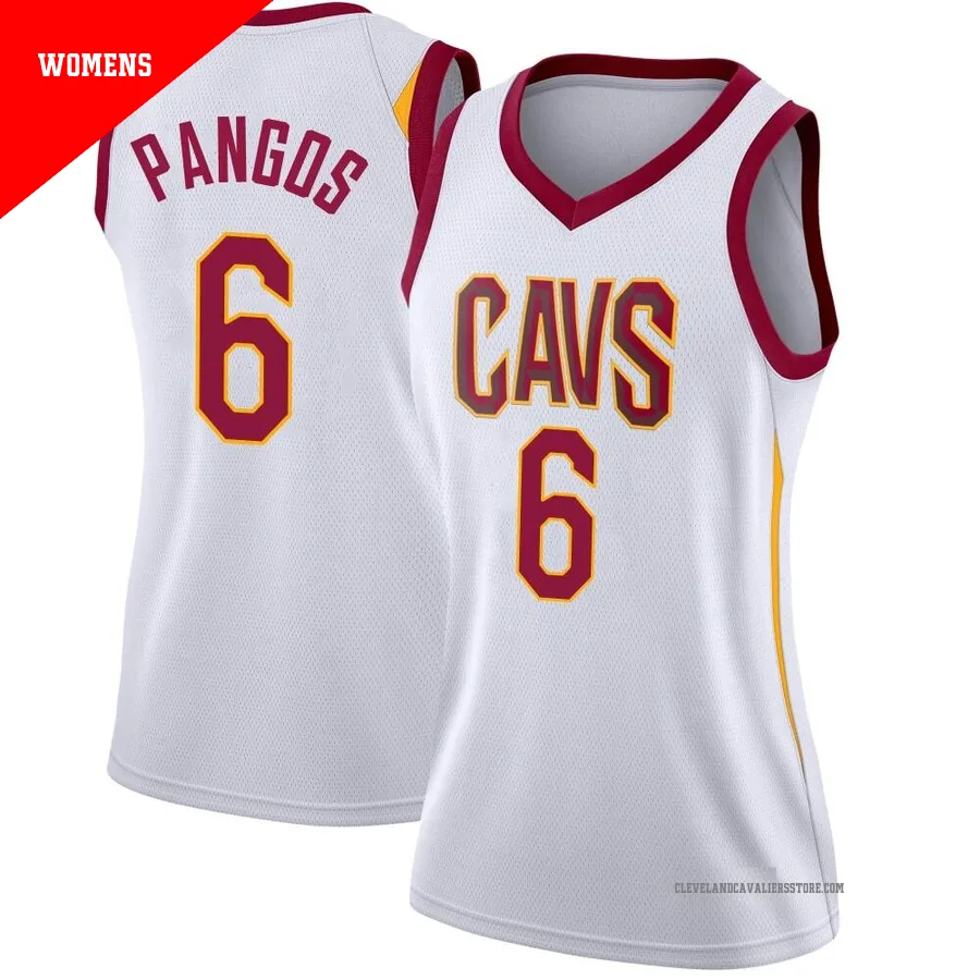 Kevin Pangos ＃6 Cleveland Cavaliers Swingman White Women's Jersey - Association Edition