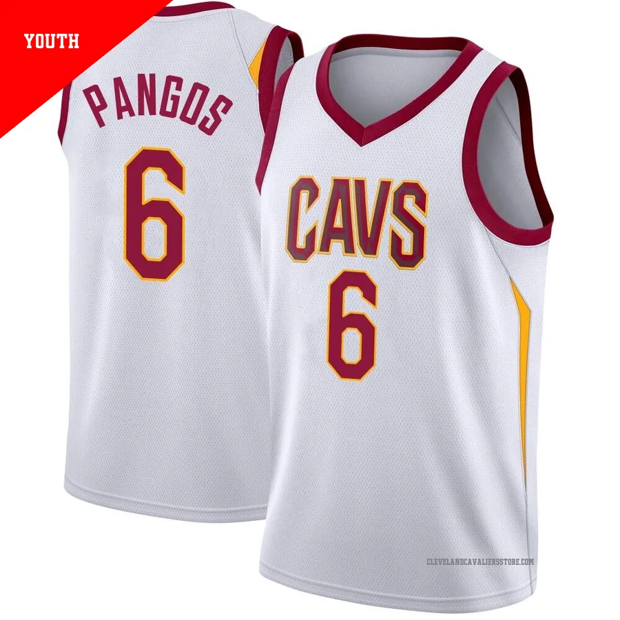 Kevin Pangos ＃6 Cleveland Cavaliers Swingman White Youth Jersey - Association Edition