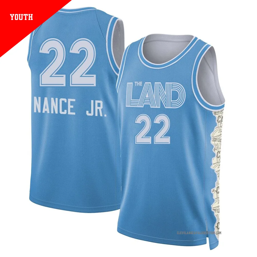 Larry Nance Jr. ＃22 Cleveland Cavaliers Swingman 2024/25 Youth Light Blue City Edition Jersey