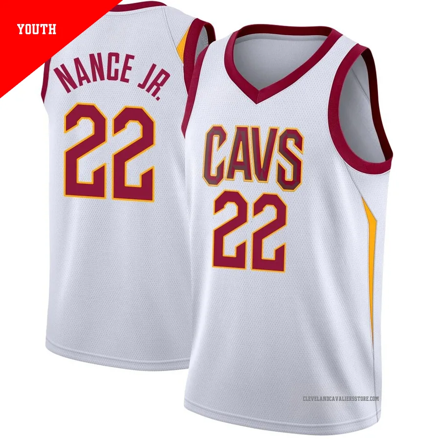 Larry Nance Jr. ＃22 Cleveland Cavaliers Swingman White Youth Jersey - Association Edition