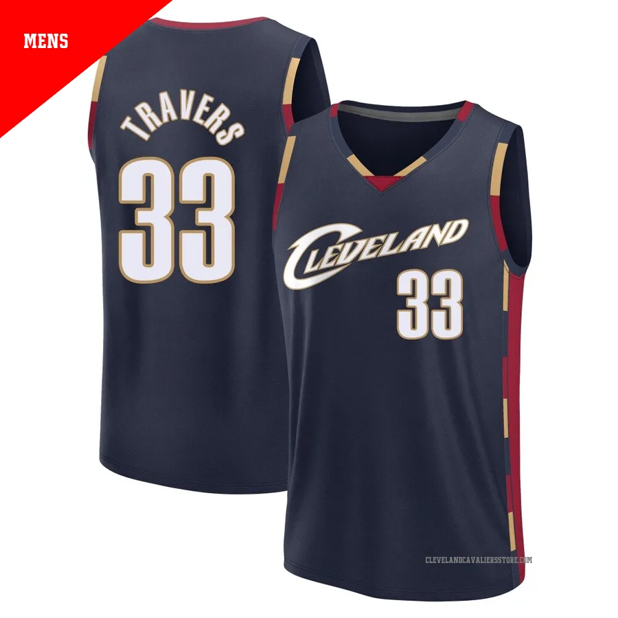 Luke Travers ＃33 Cleveland Cavaliers Navy Men's Fast Break Classic Edition Jersey