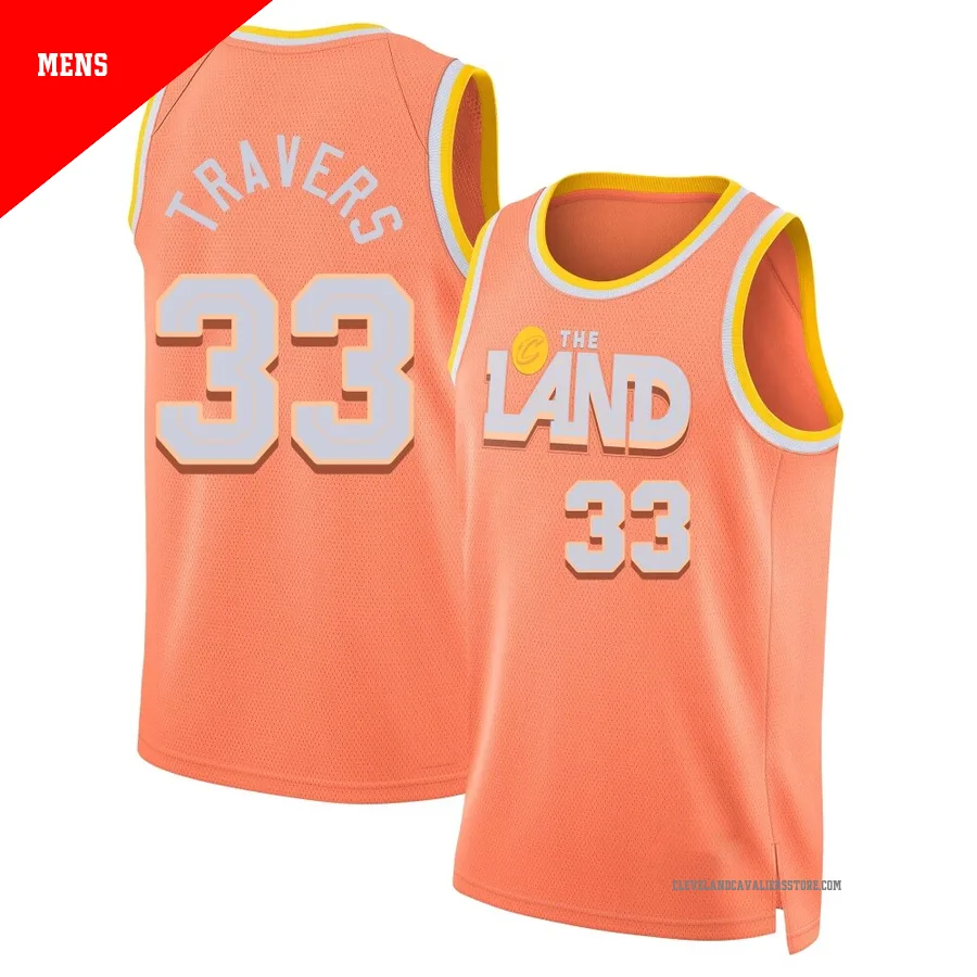 Luke Travers ＃33 Cleveland Cavaliers Swingman 2025/26 Men's Orange City Edition Jersey