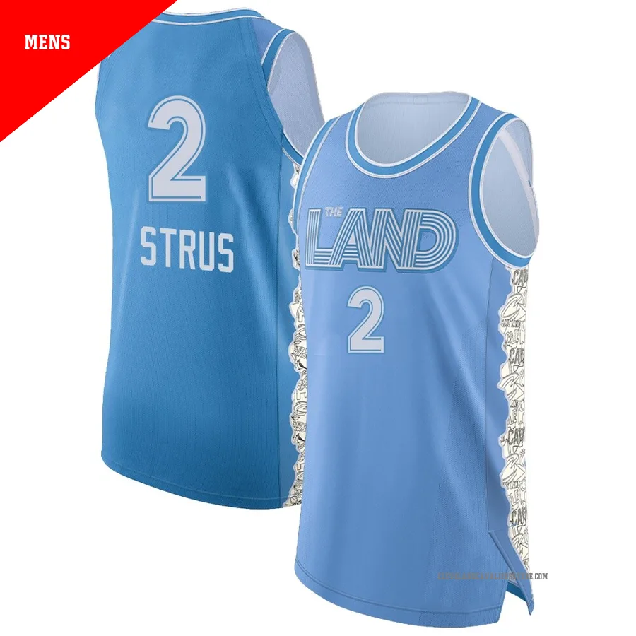 Max Strus ＃2 Cleveland Cavaliers Authentic 2024/25 Men's Light Blue City Edition Jersey