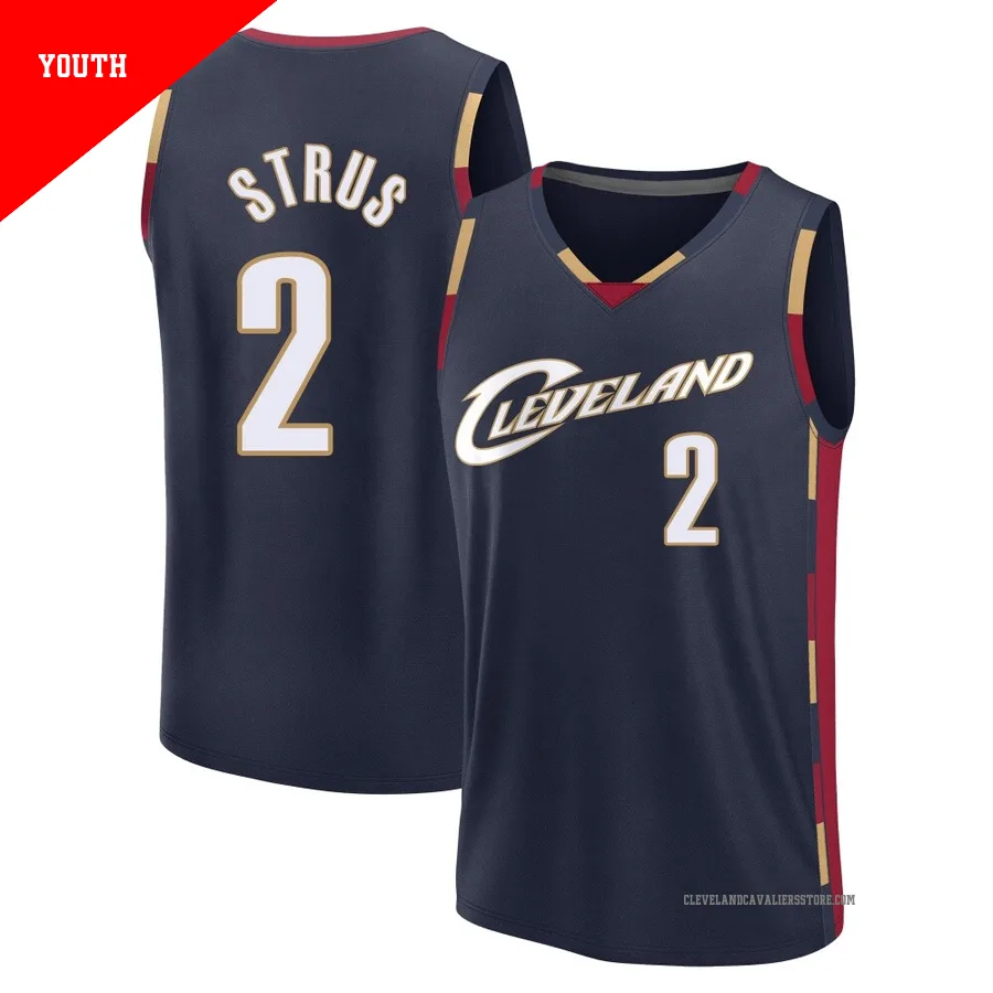 Max Strus ＃2 Cleveland Cavaliers Navy Youth Fast Break Classic Edition Jersey