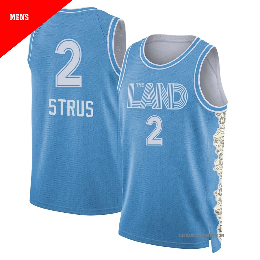 Max Strus ＃2 Cleveland Cavaliers Swingman 2024/25 Men's Light Blue City Edition Jersey