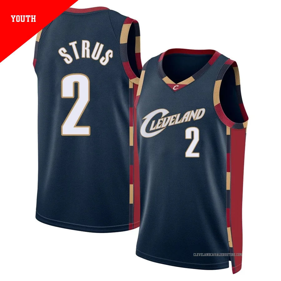 Max Strus ＃2 Cleveland Cavaliers Swingman Navy Youth Classic Edition Jersey
