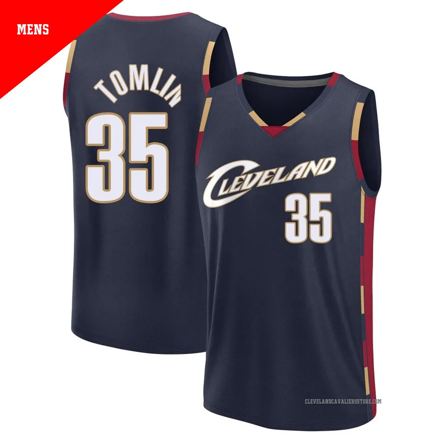 Nae'Qwan Tomlin ＃35 Cleveland Cavaliers Navy Men's Fast Break Classic Edition Jersey
