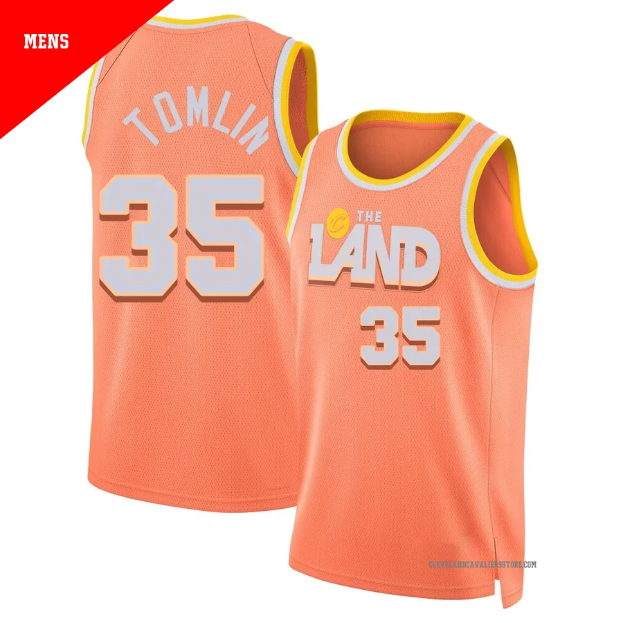 Nae'Qwan Tomlin ＃35 Cleveland Cavaliers Swingman 2025/26 Men's Orange City Edition Jersey