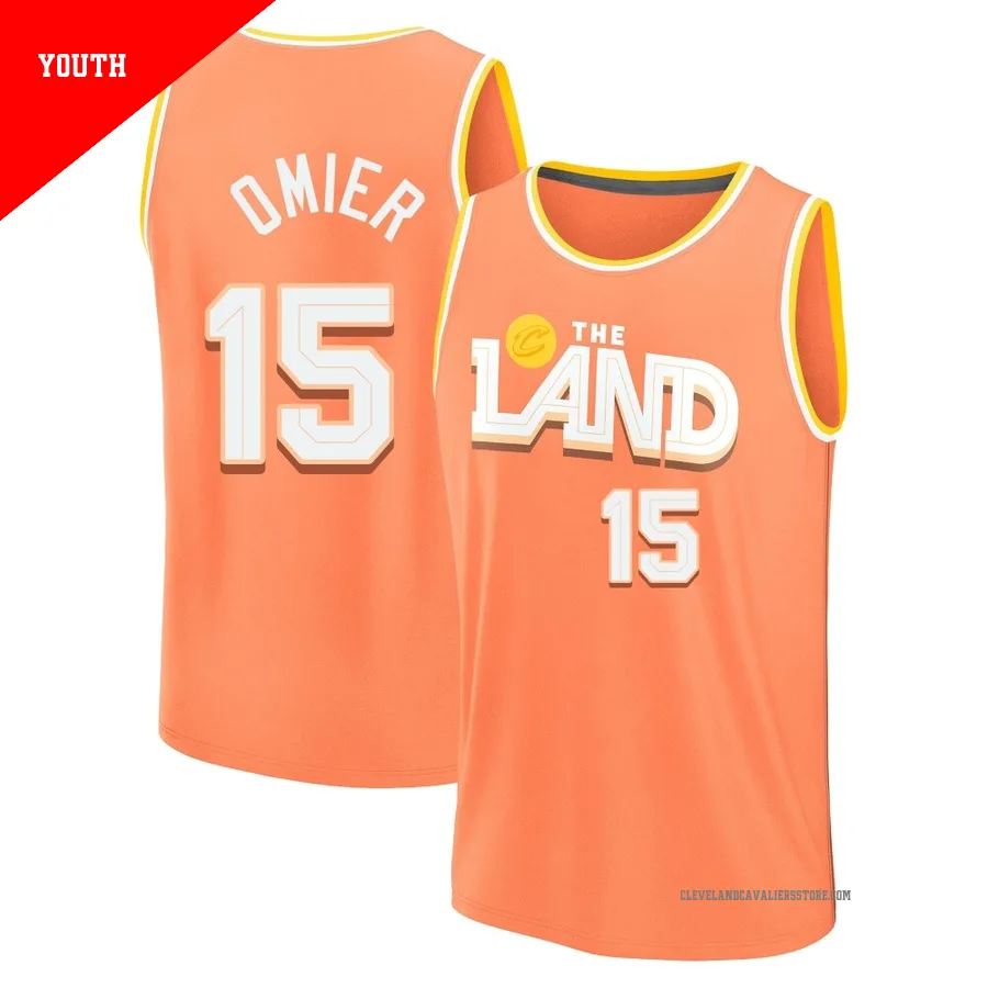 Norchad Omier ＃15 Cleveland Cavaliers 2025/26 Youth Fast Break Orange City Edition Jersey
