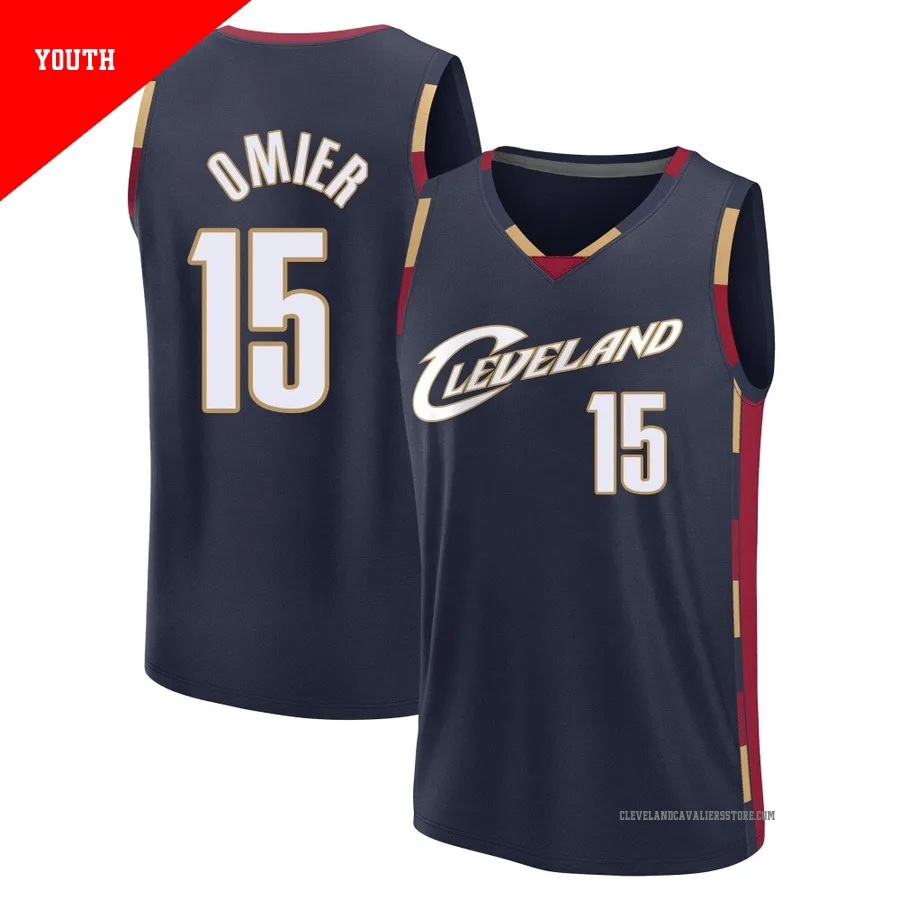 Norchad Omier ＃15 Cleveland Cavaliers Navy Youth Fast Break Classic Edition Jersey
