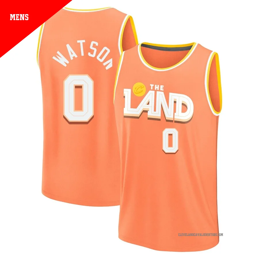 Peyton Watson ＃0 Cleveland Cavaliers 2025/26 Men's Fast Break Orange City Edition Jersey