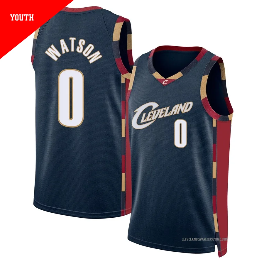 Peyton Watson ＃0 Cleveland Cavaliers Swingman Navy Youth Classic Edition Jersey