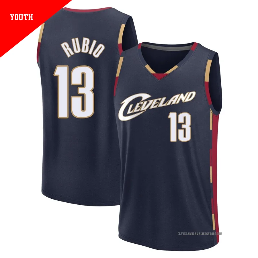 Ricky Rubio ＃13 Cleveland Cavaliers Navy Youth Fast Break Classic Edition Jersey