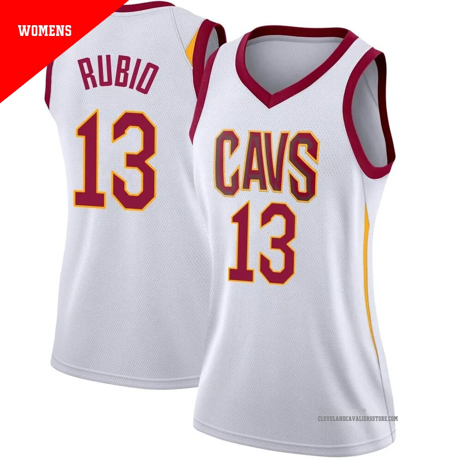 Ricky Rubio ＃13 Cleveland Cavaliers Swingman White Women's Jersey - Association Edition