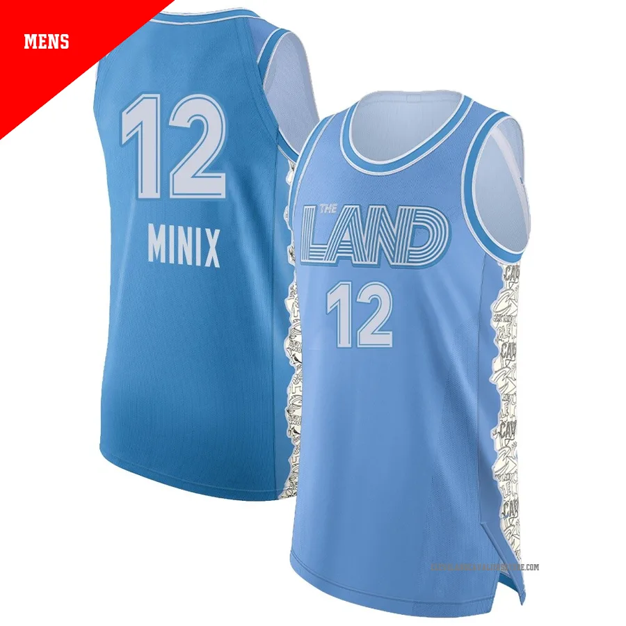 Riley Minix ＃12 Cleveland Cavaliers Authentic 2024/25 Men's Light Blue City Edition Jersey
