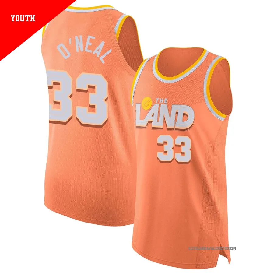 Shaquille O'Neal ＃33 Cleveland Cavaliers Authentic 2025/26 Youth Orange City Edition Jersey