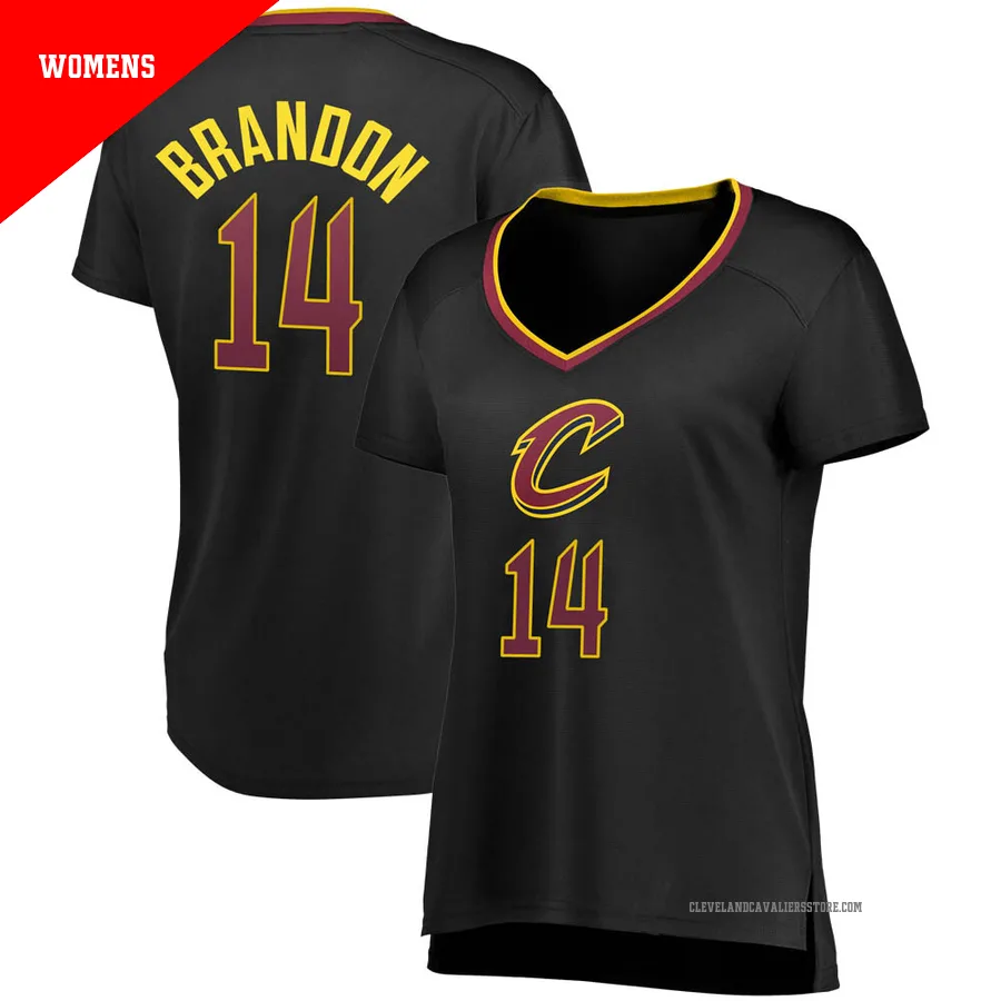 Terrell Brandon ＃14 Cleveland Cavaliers Black Women's Fast Break Jersey - Statement Edition