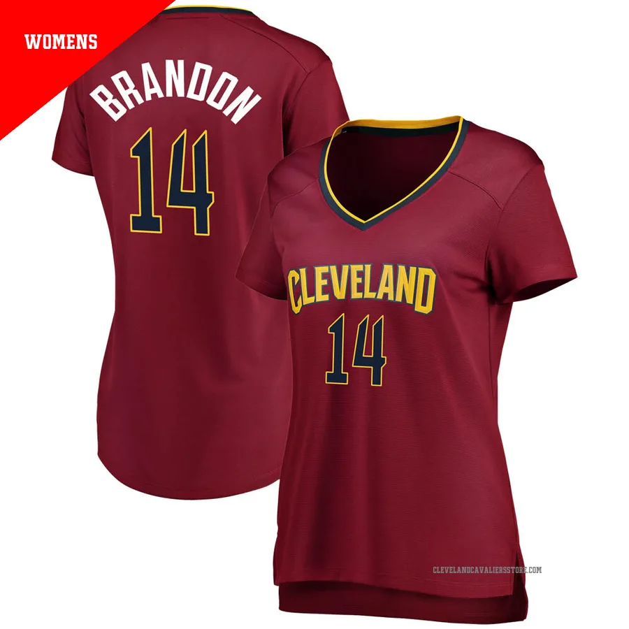 Terrell Brandon ＃14 Cleveland Cavaliers Women's Fast Break Wine Jersey - Icon Edition