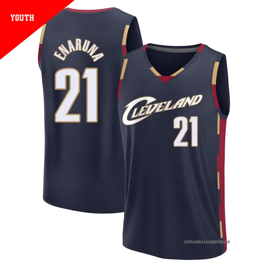 Tristan Enaruna ＃21 Cleveland Cavaliers Navy Youth Fast Break Classic Edition Jersey