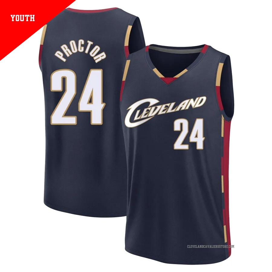 Tyrese Proctor ＃24 Cleveland Cavaliers Navy Youth Fast Break Classic Edition Jersey