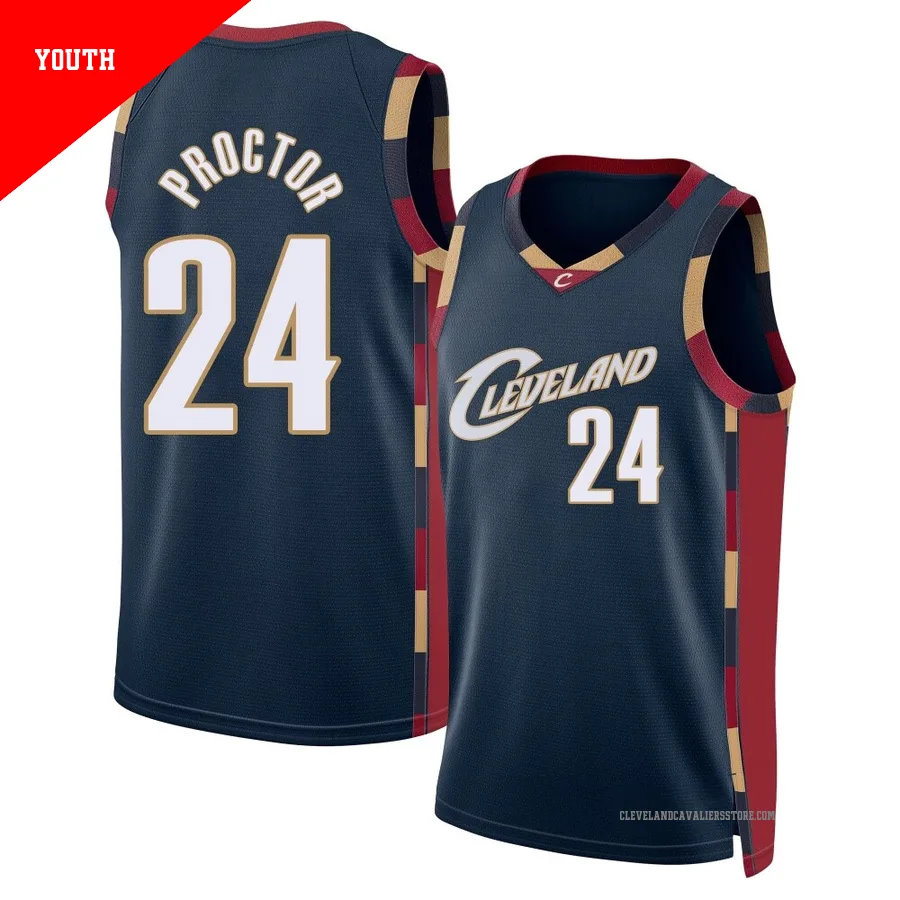 Tyrese Proctor ＃24 Cleveland Cavaliers Swingman Navy Youth Classic Edition Jersey