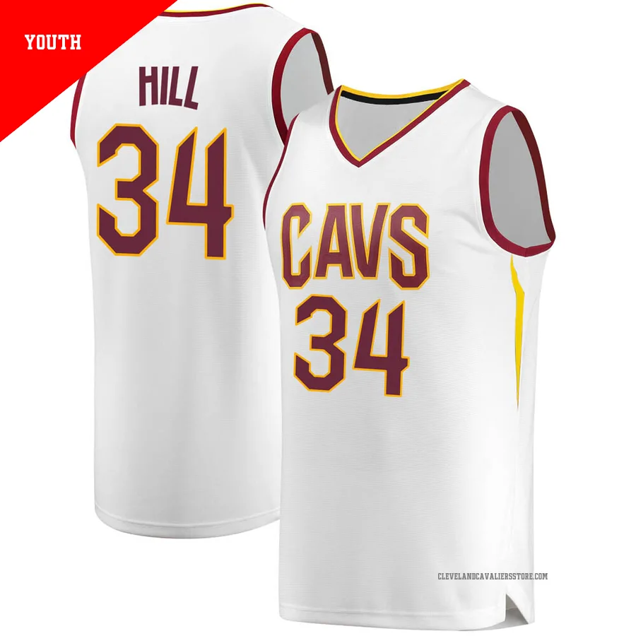 Tyrone Hill ＃34 Cleveland Cavaliers White Youth Fast Break Jersey - Association Edition
